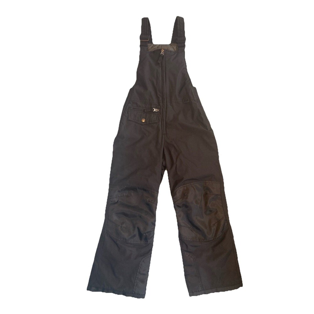 Youth Size 8 Unisex Boys Girls Bib Snow Pants Black TSLA